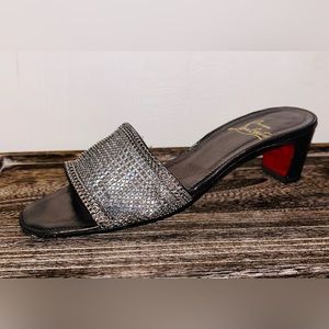 Christian Louboutin Silver Leather Mule Size 39